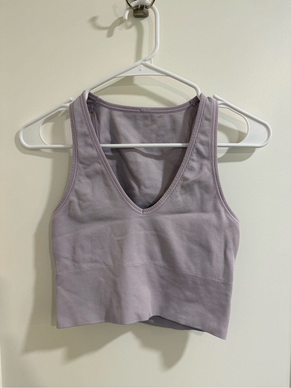 Athleta Aurora Seamless Crop Rib Tank Small Lavender